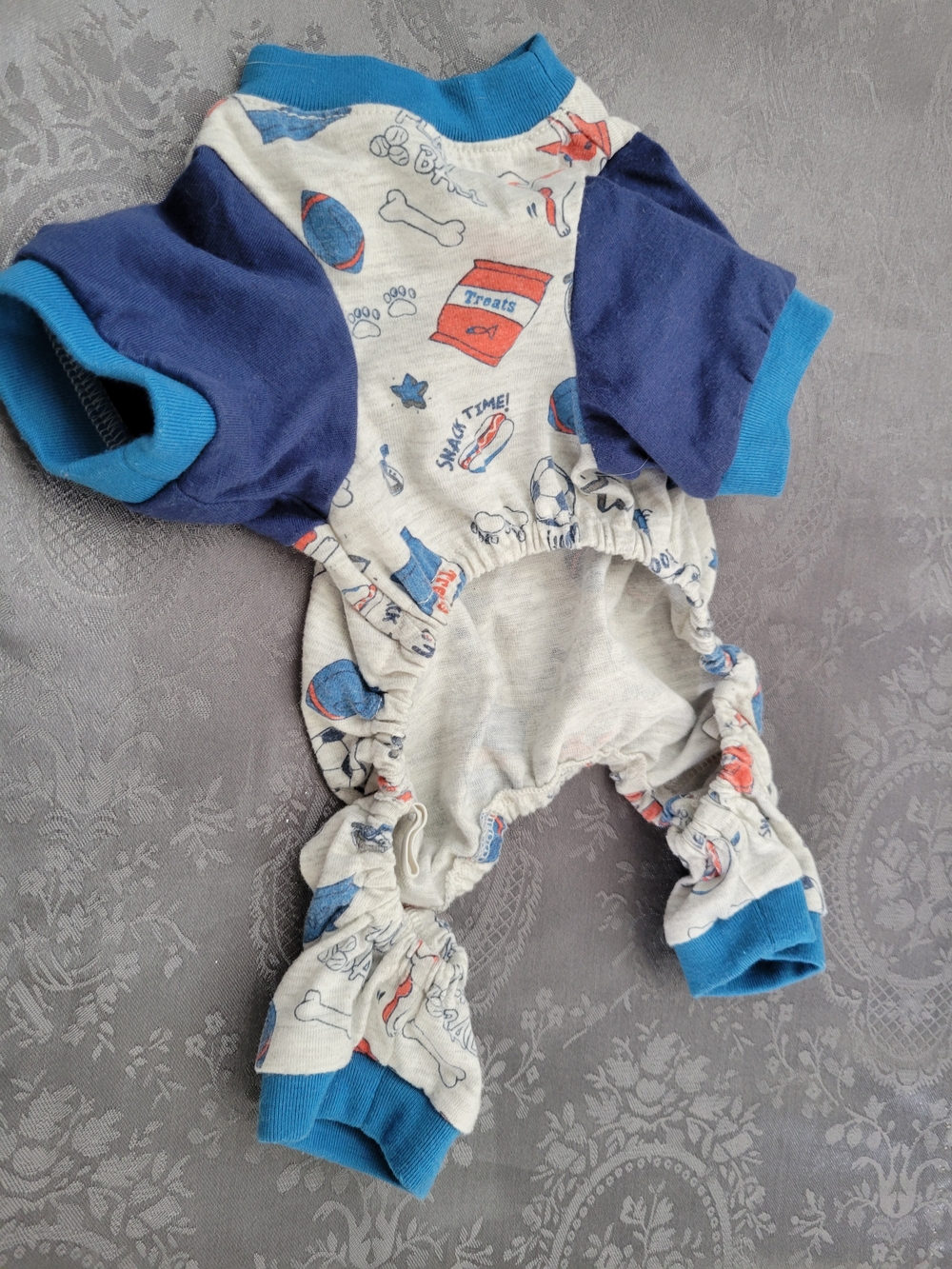 Dog Pajama Onesie With Leg Elastic, Sm